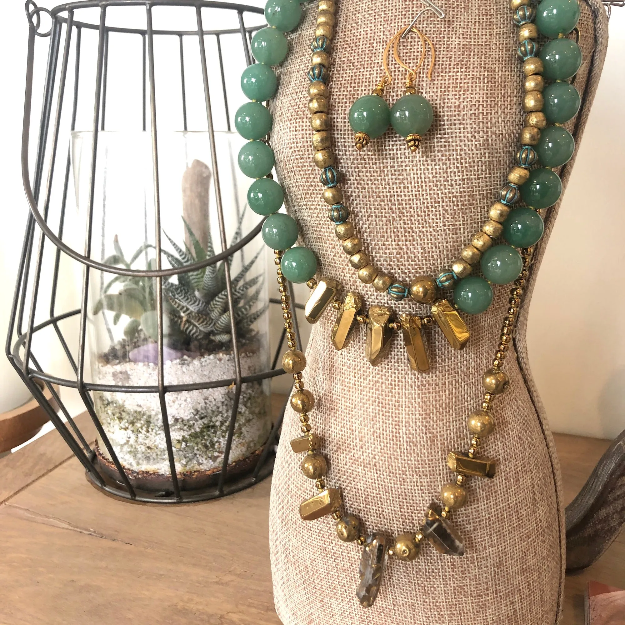 Green with Jade Necklace