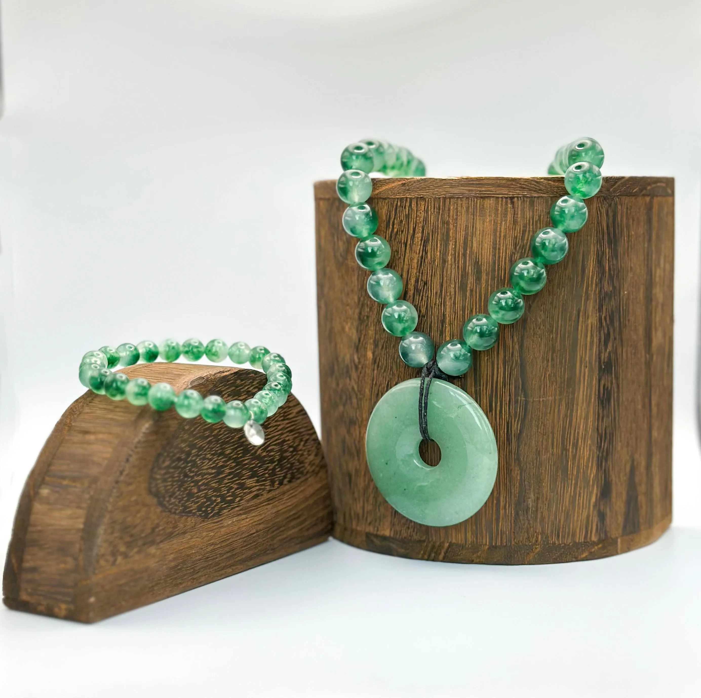 Healing Necklace with Pendant - Dark Green Malaysian Jade