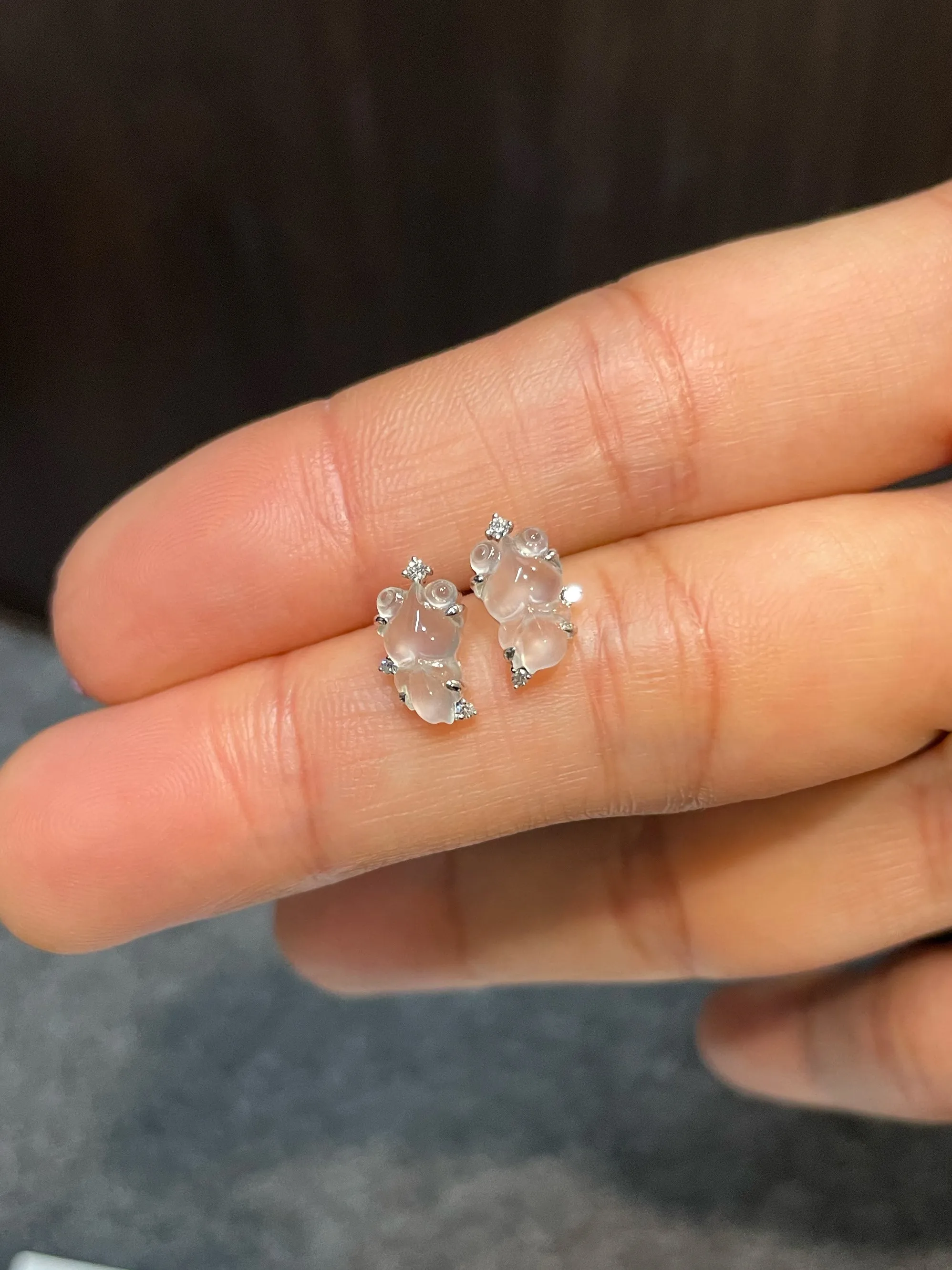 Icy Jade Earrings - Goldfish (NJE122)