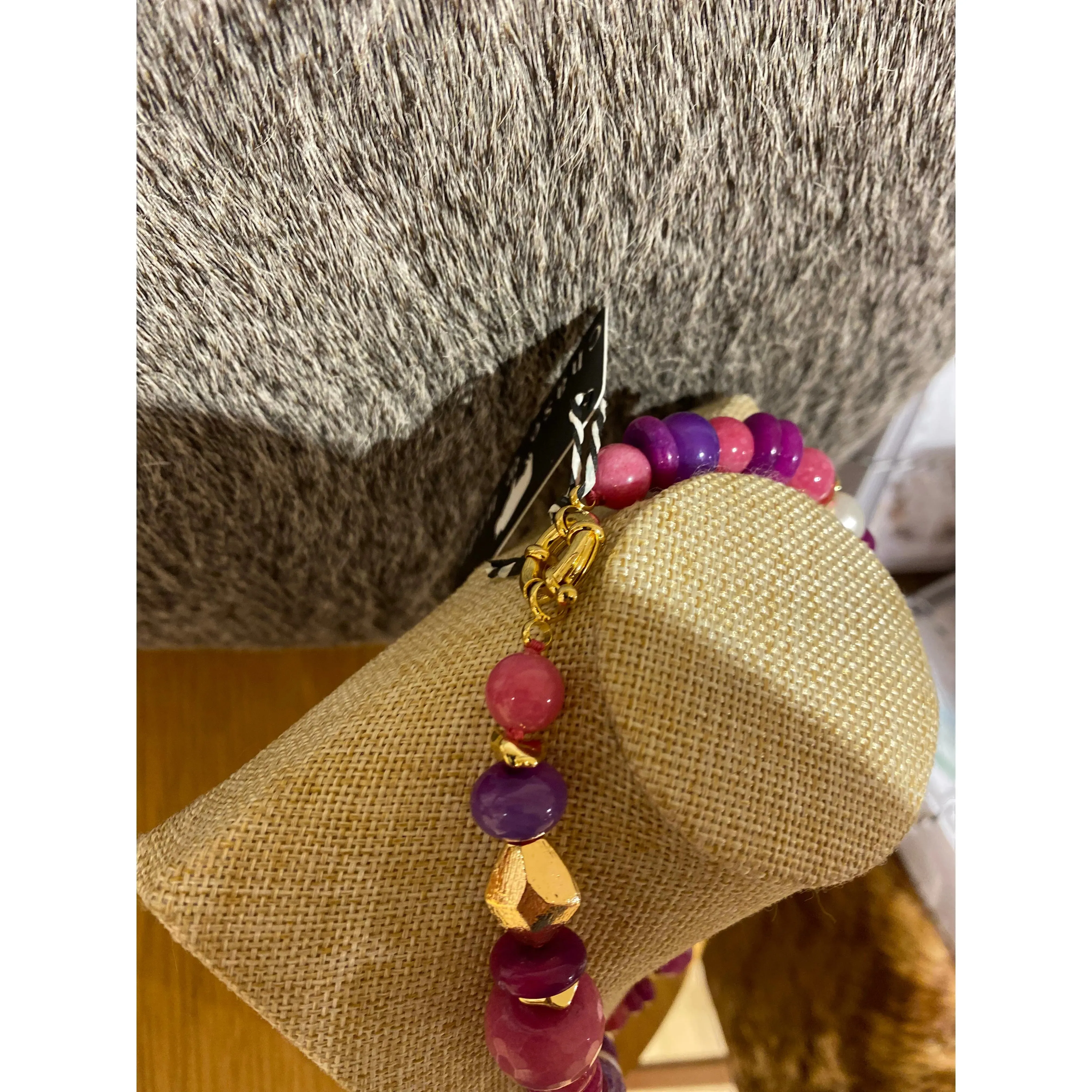 Jade, Agate and Freshwater Pearl Necklace #jap