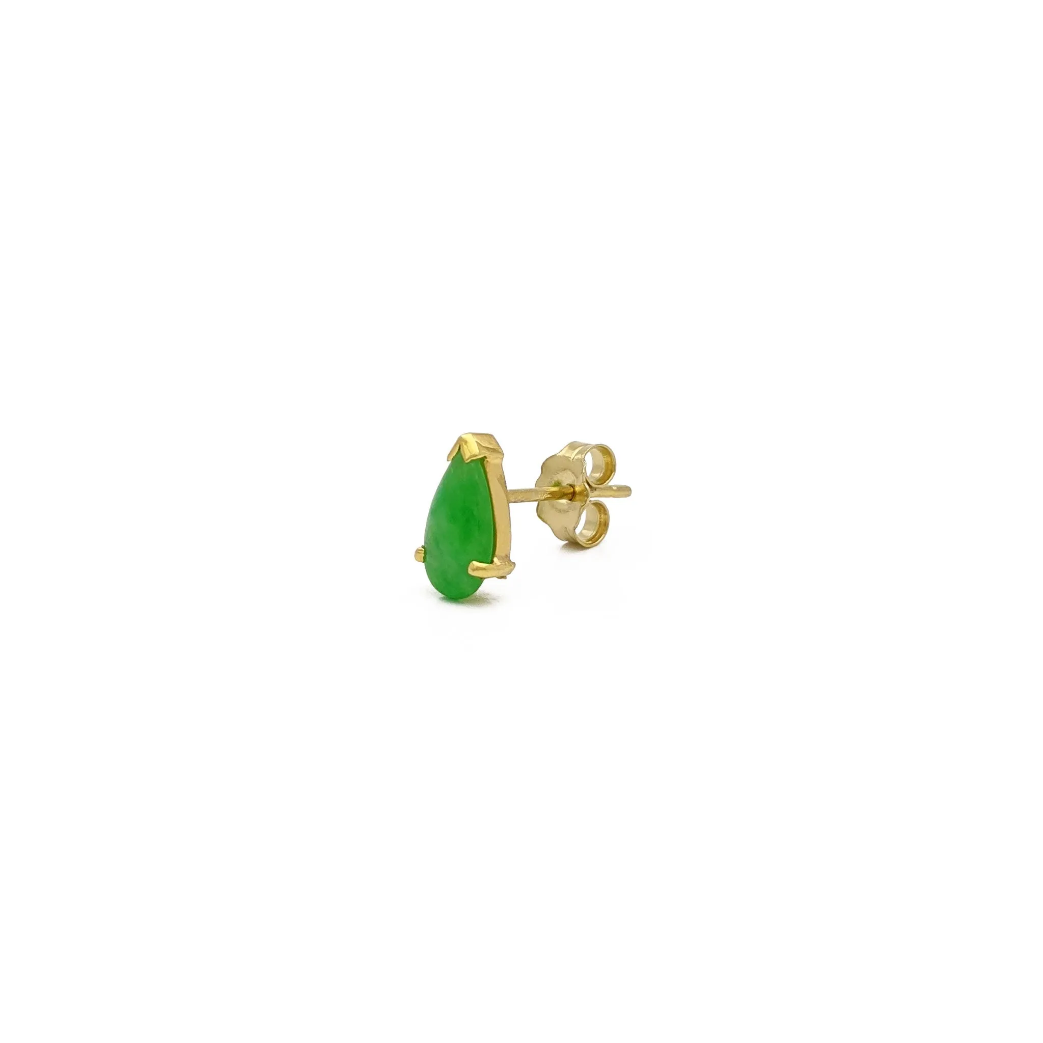 Jade Teardrop Stud Earrings (14K)