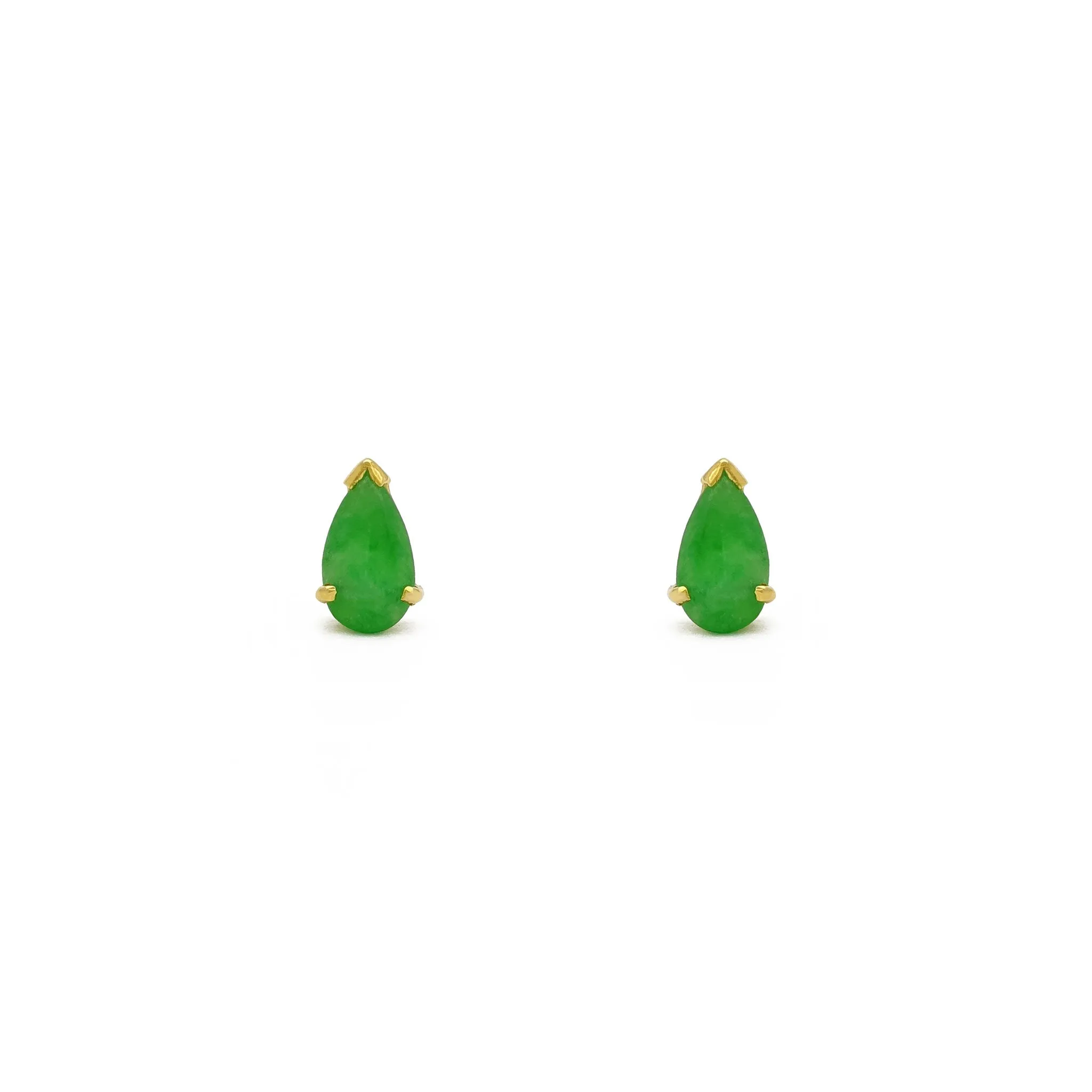 Jade Teardrop Stud Earrings (14K)