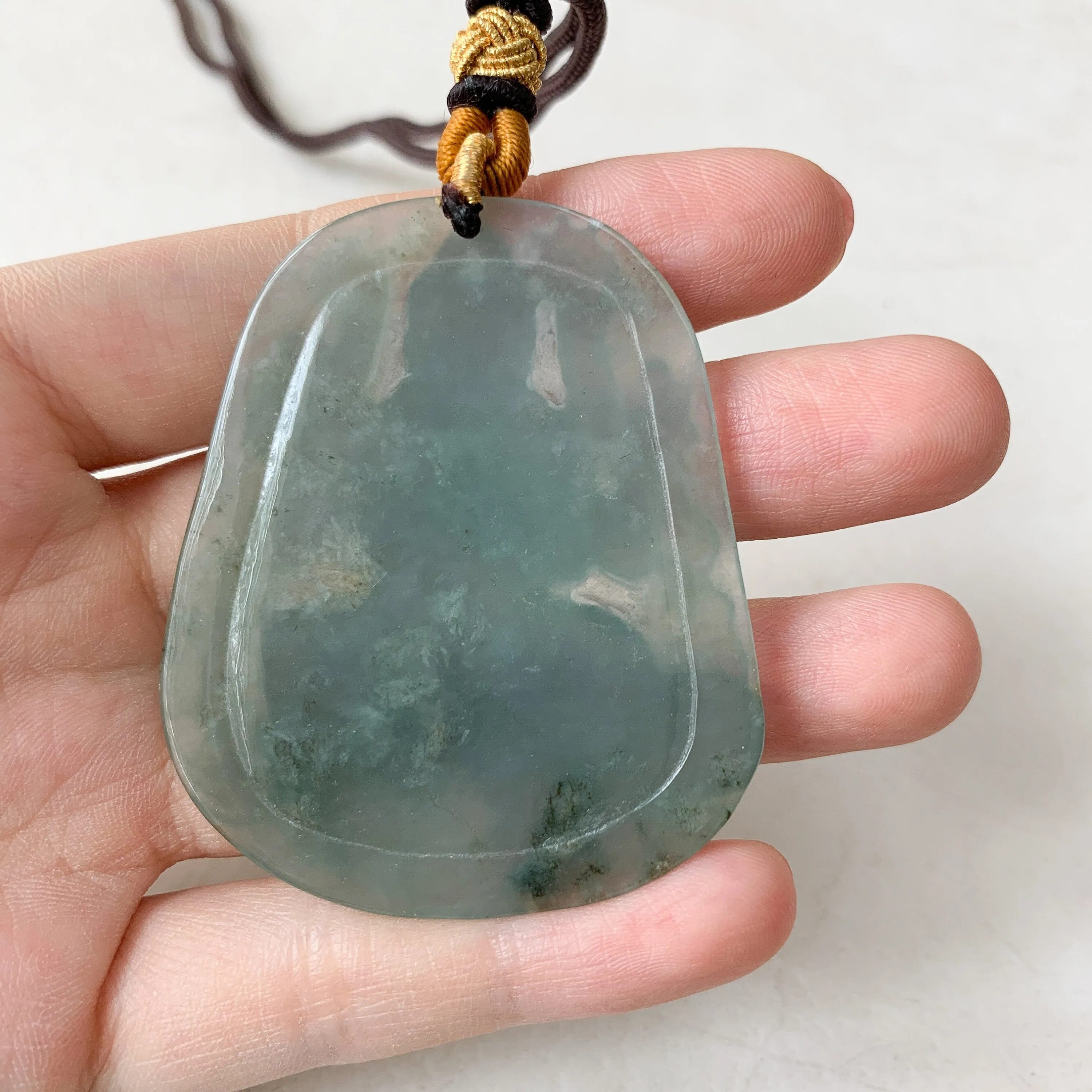 Jadeite Jade Guan Yin Avalokiteshvara Thousand Hands Carved Pendant Necklace,  YJ-0321-0420066