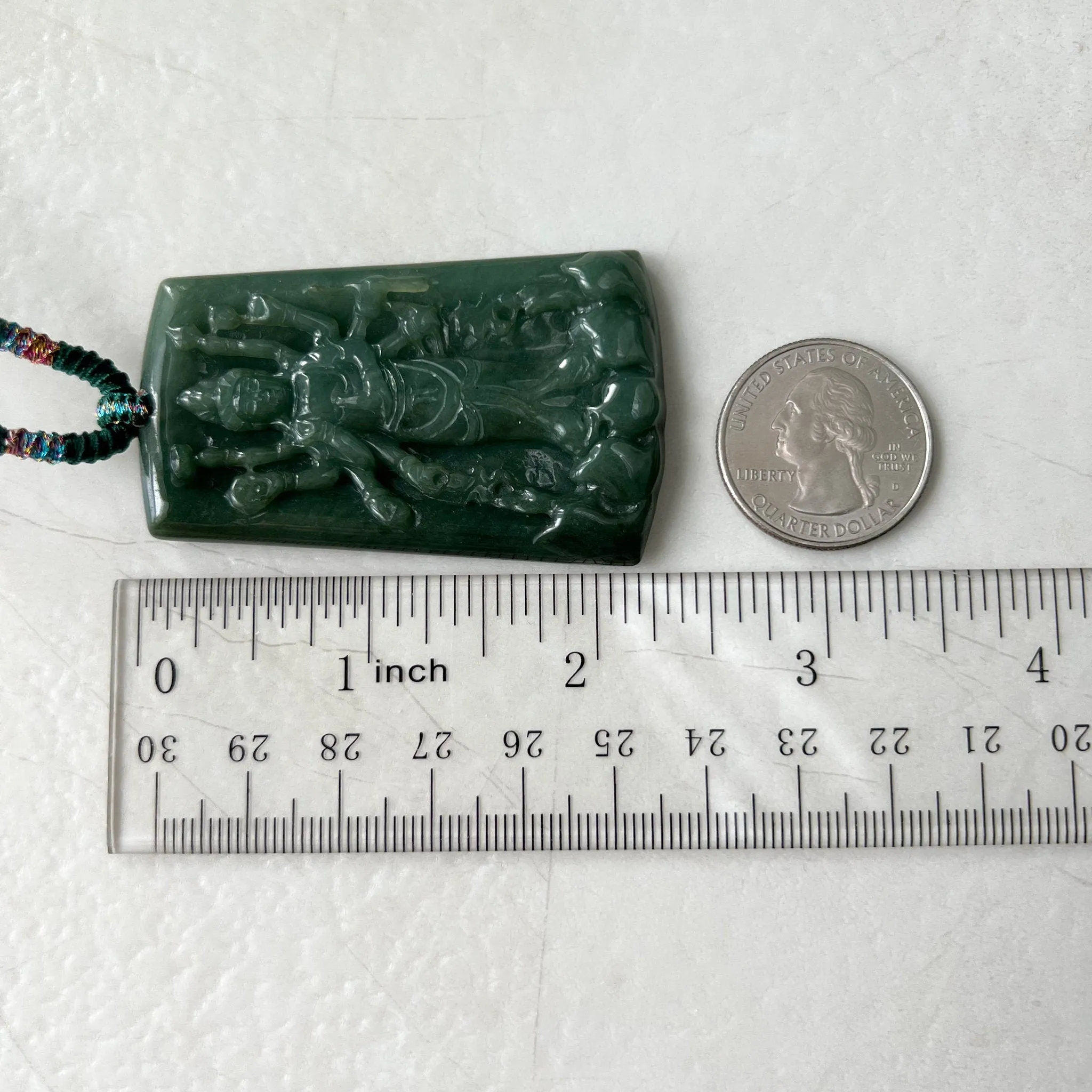 Jadeite Jade Guan Yin Avalokiteshvara Thousand Hands Carved Pendant Necklace, YJ-0322-0388080