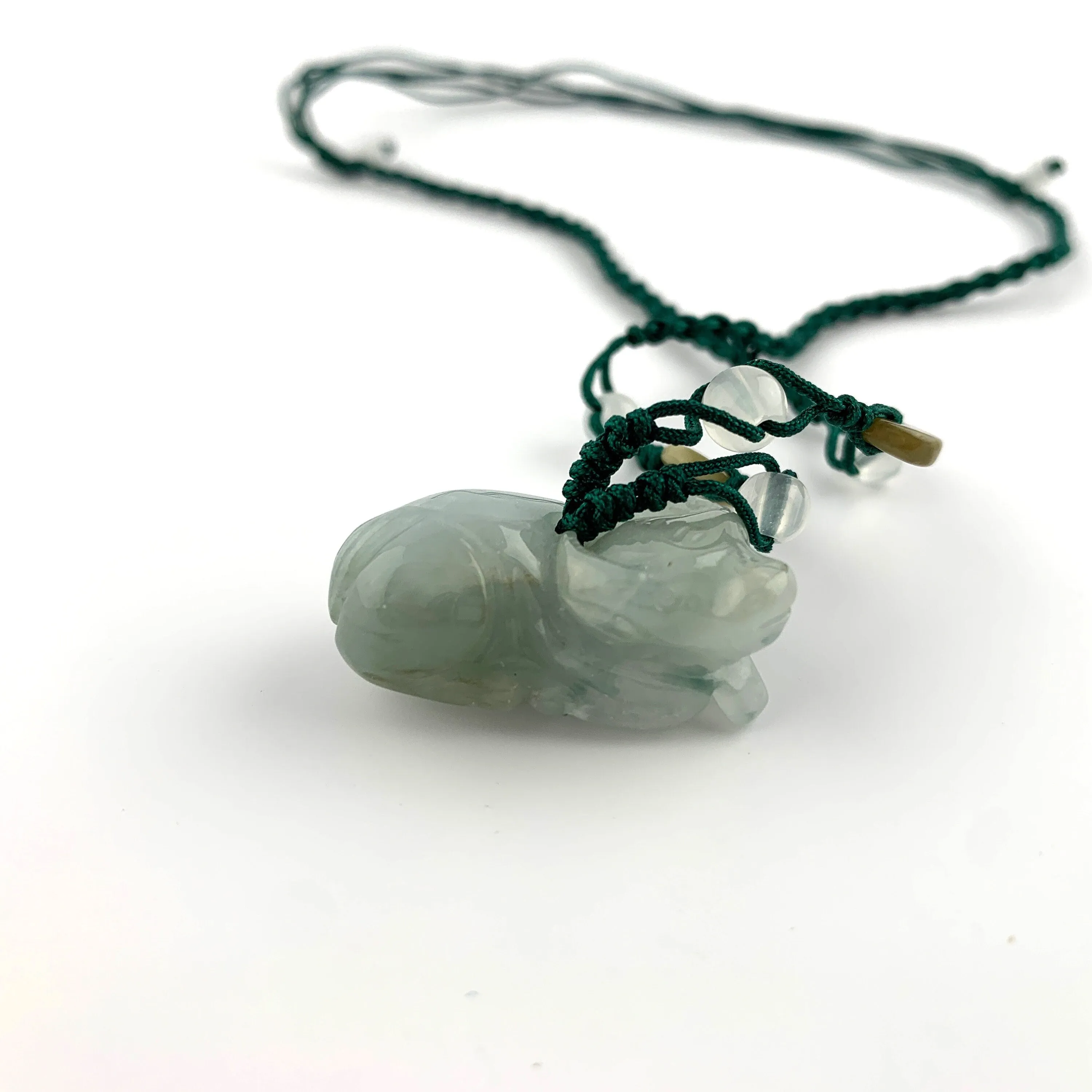 Jadeite Jade Ox Bull Cow Chinese Zodiac Carved Pendant Necklace, YW-0321-1646759918