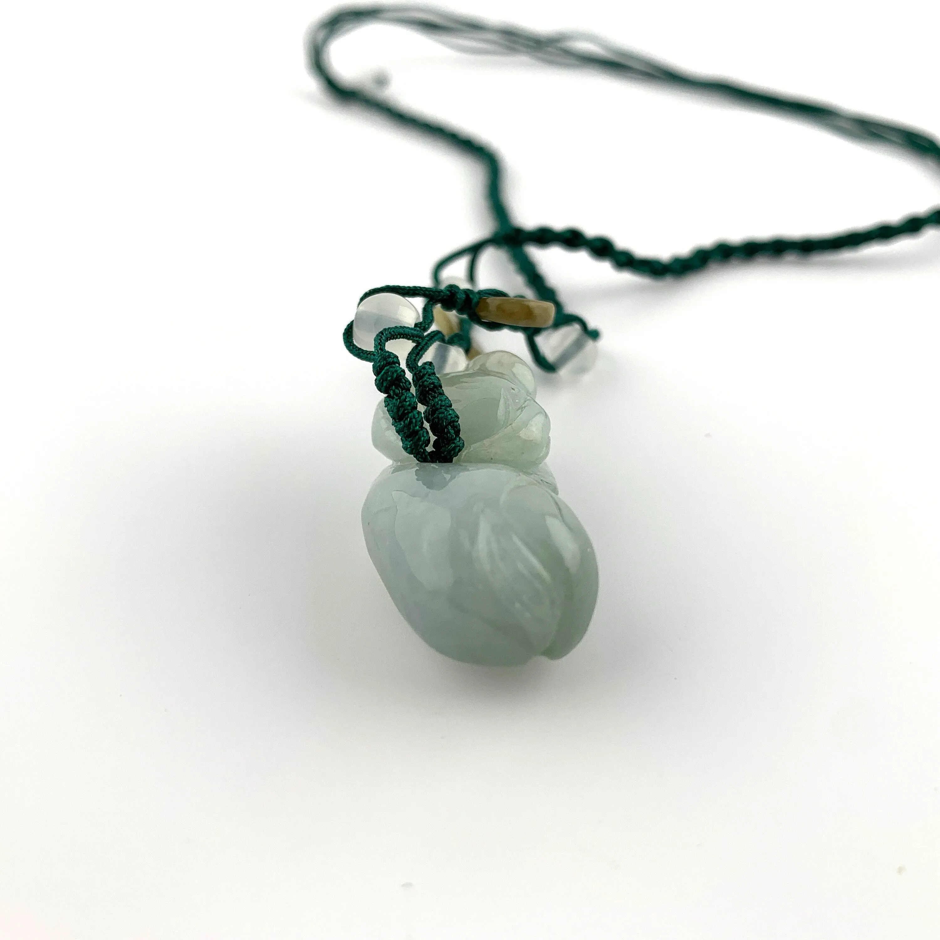Jadeite Jade Ox Bull Cow Chinese Zodiac Carved Pendant Necklace, YW-0321-1646759918