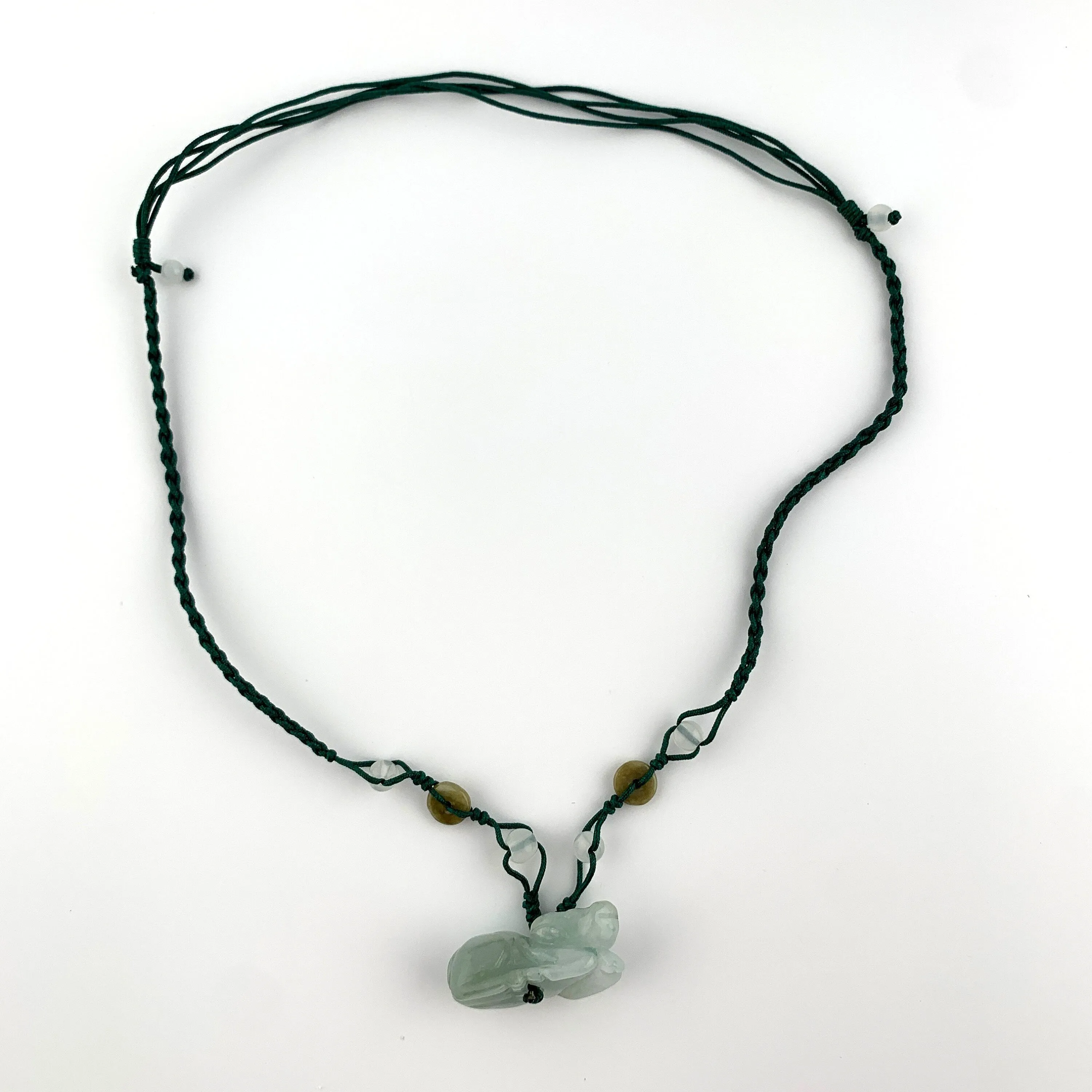 Jadeite Jade Ox Bull Cow Chinese Zodiac Carved Pendant Necklace, YW-0321-1646759918