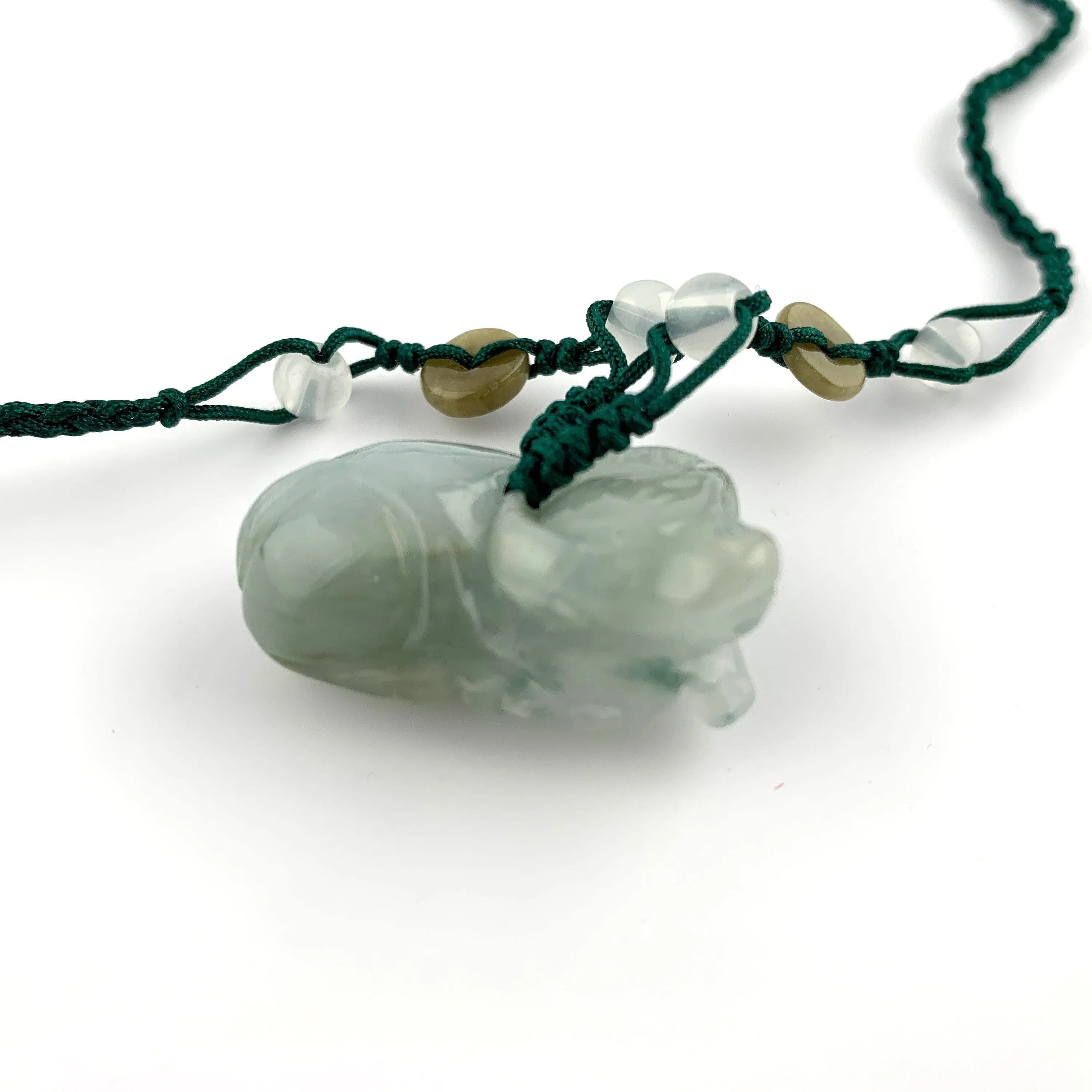Jadeite Jade Ox Bull Cow Chinese Zodiac Carved Pendant Necklace, YW-0321-1646759918