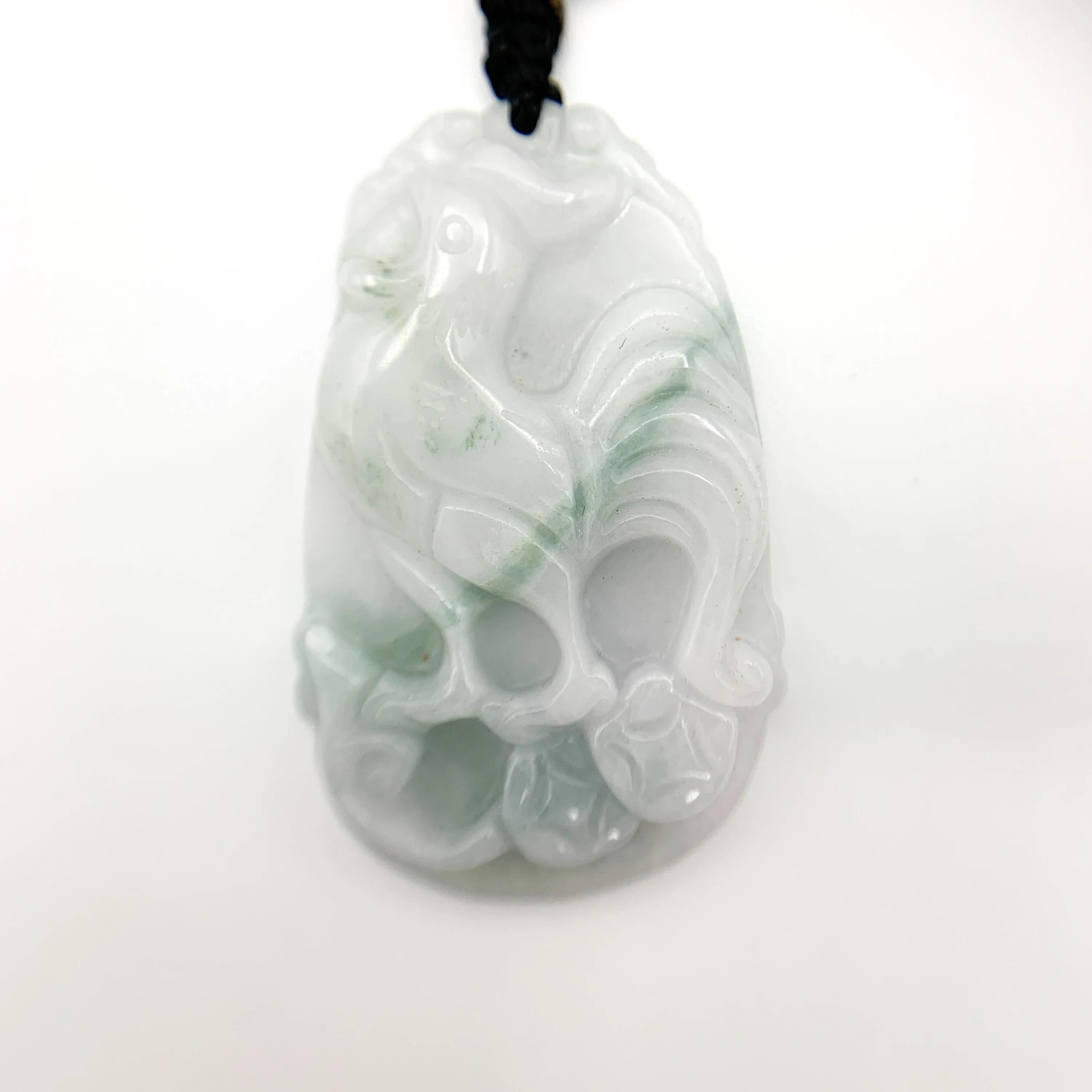 Jadeite Jade Rooster Chicken Chinese Zodiac Carved Rustic Pendant Necklace, YW-0321-1645917332