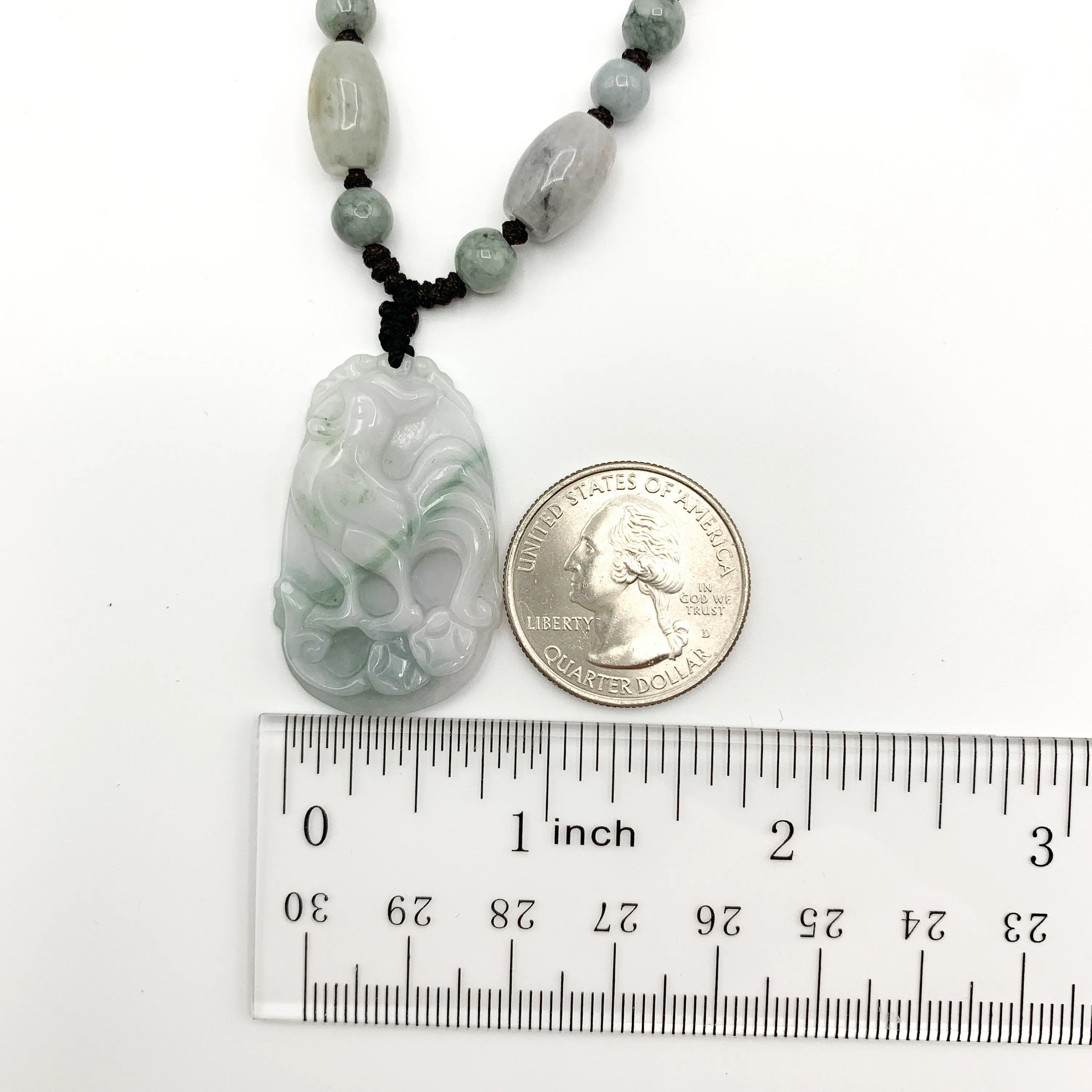 Jadeite Jade Rooster Chicken Chinese Zodiac Carved Rustic Pendant Necklace, YW-0321-1645917332
