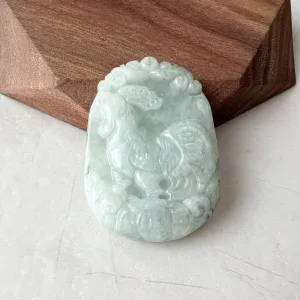 Jadeite Jade Rooster Chicken Chinese Zodiac Carved Rustic Pendant Necklace, YW-0321-1647728565