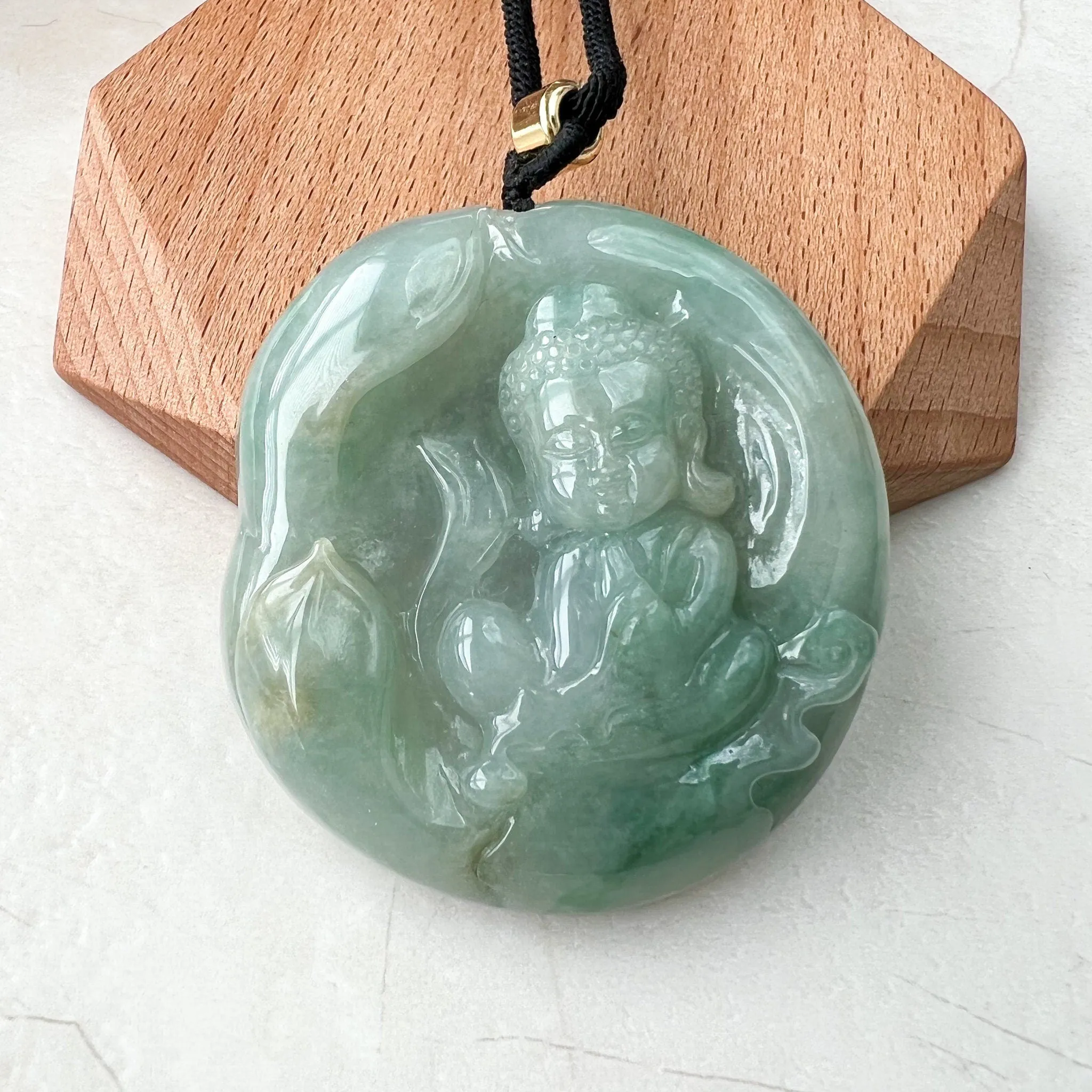 Large Jadeite Jade Baby Buddha  Necklace, 宝宝佛, YJ-0722-0004953