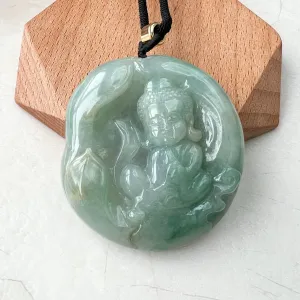 Large Jadeite Jade Baby Buddha  Necklace, 宝宝佛, YJ-0722-0004953