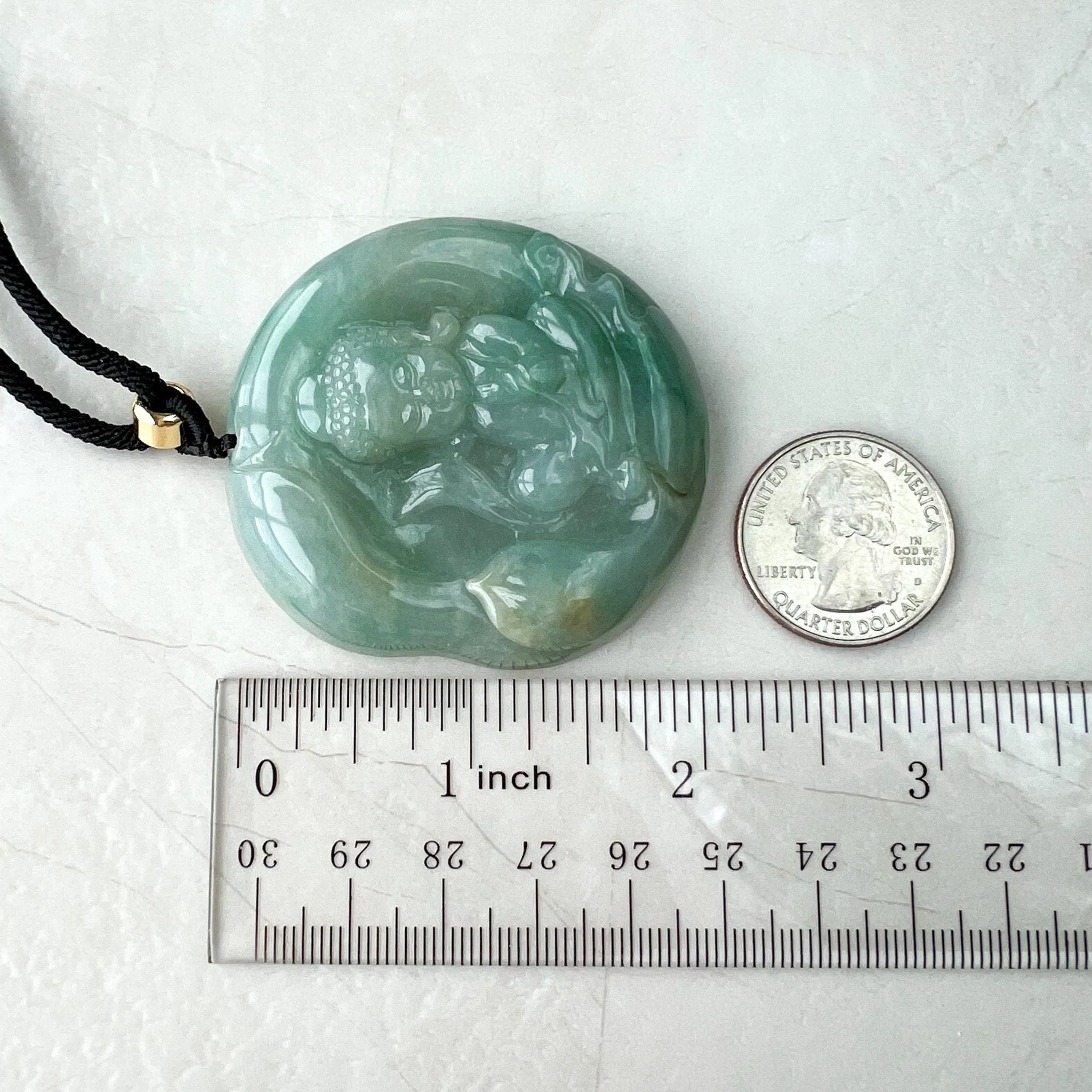 Large Jadeite Jade Baby Buddha  Necklace, 宝宝佛, YJ-0722-0004953