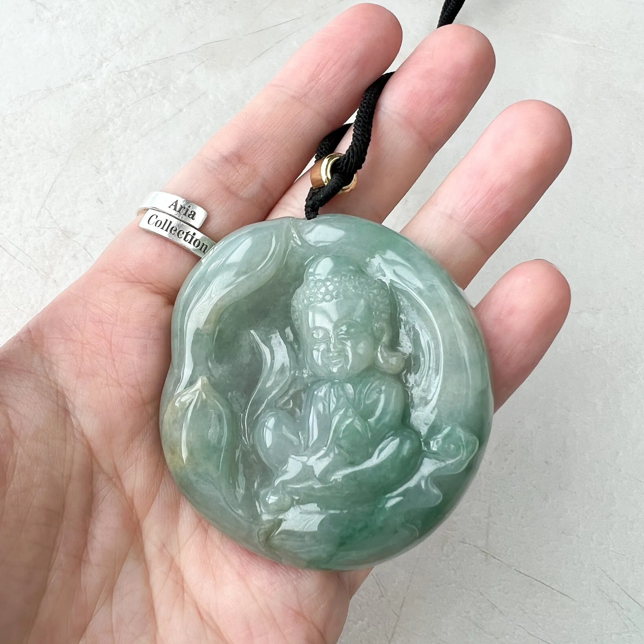 Large Jadeite Jade Baby Buddha  Necklace, 宝宝佛, YJ-0722-0004953