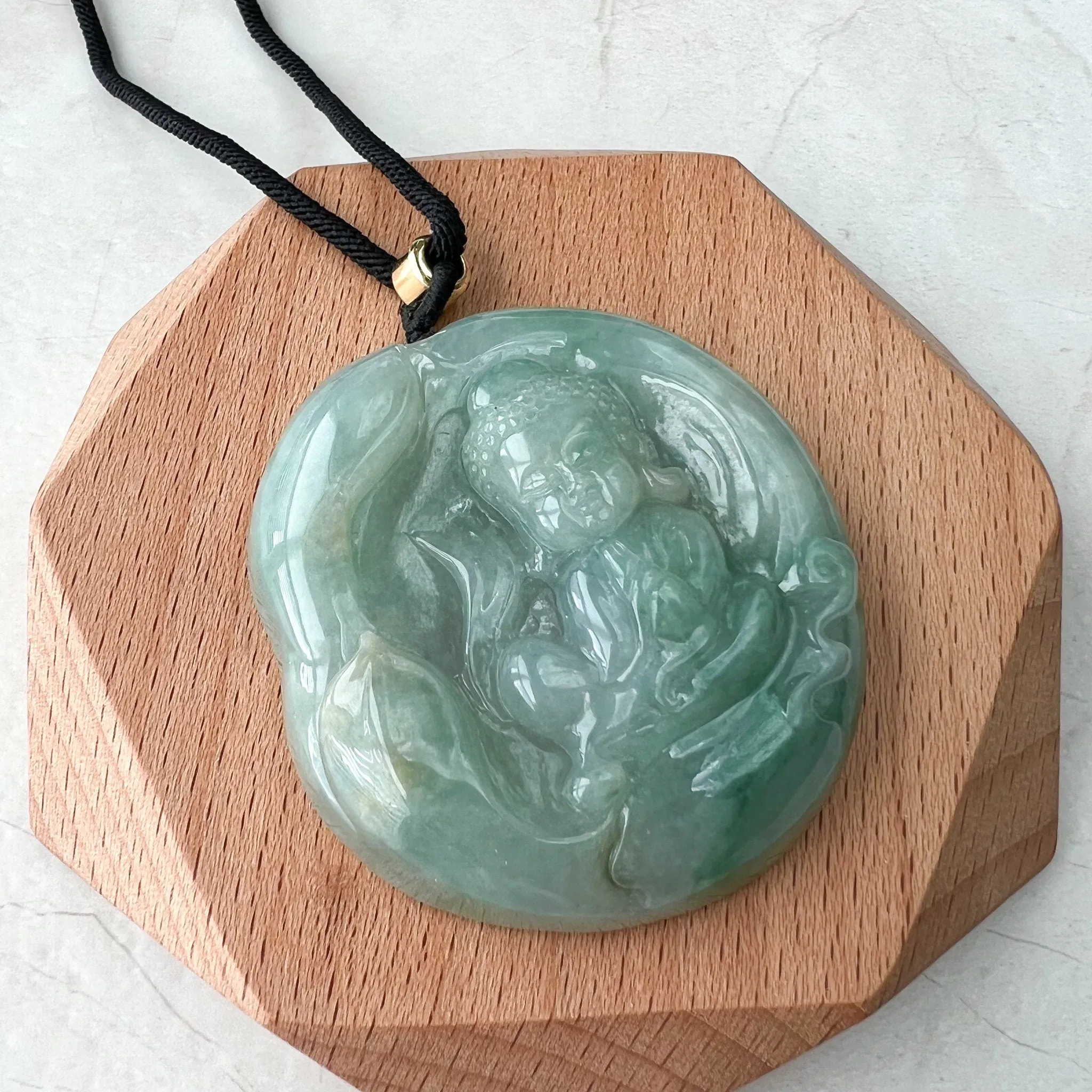 Large Jadeite Jade Baby Buddha  Necklace, 宝宝佛, YJ-0722-0004953