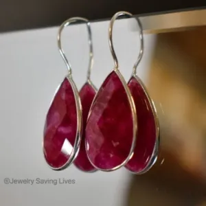 Large Teardrop Ruby Earrings
