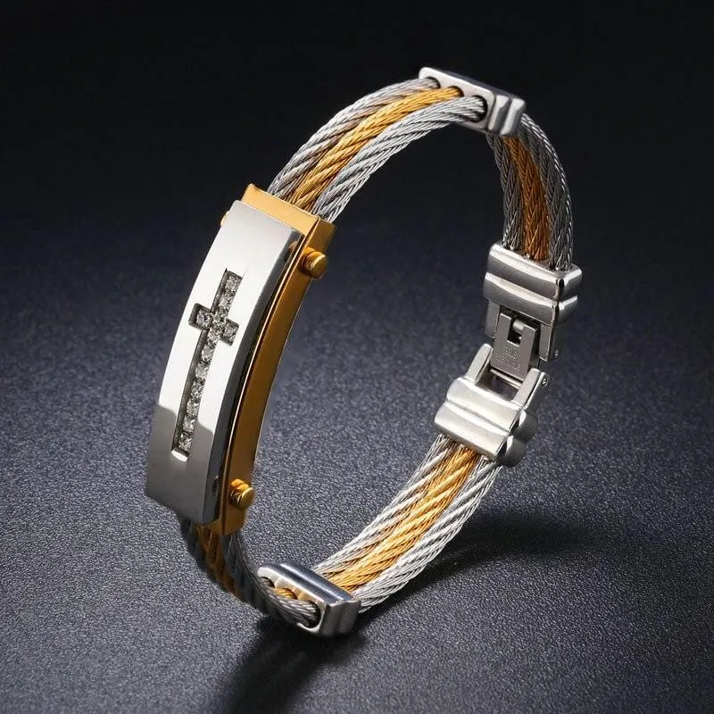 Men's Cross Bracelet <br> Luxurious