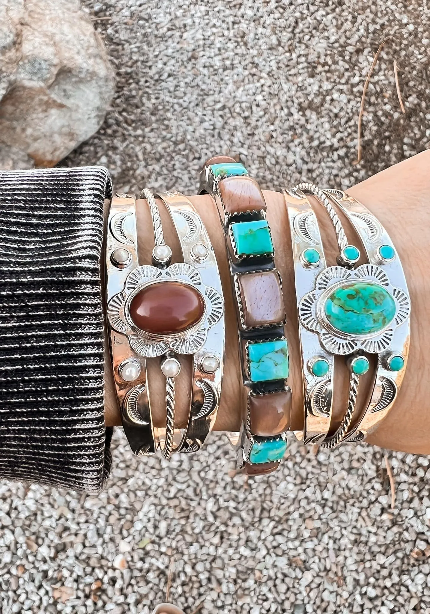 Must Have Multi Sterling Silver Stone Cuff