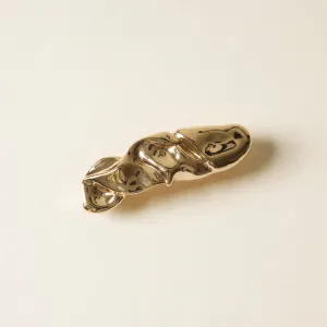 nar'sha - Textured Metal Barrette Hair Clip | Gold