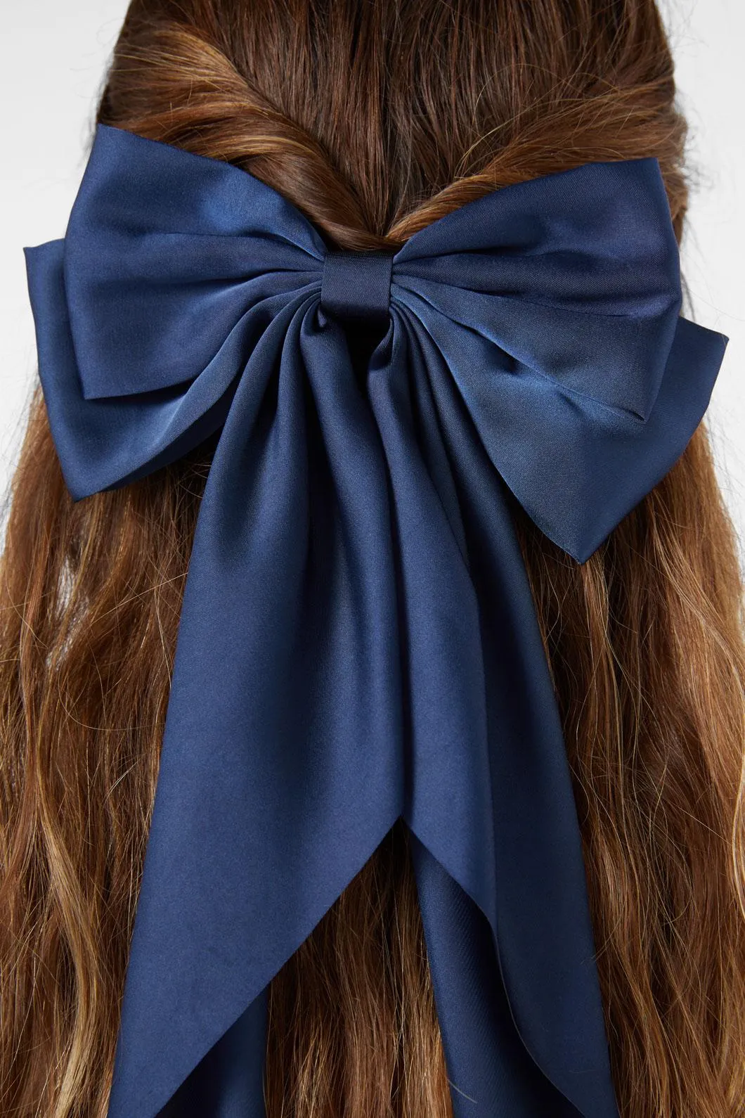 Navy Barrette Bow Clip