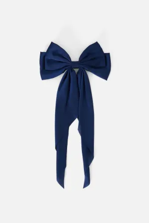 Navy Barrette Bow Clip
