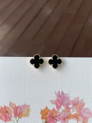 Omphacite Clover Jadeite Earrings (NJE230)