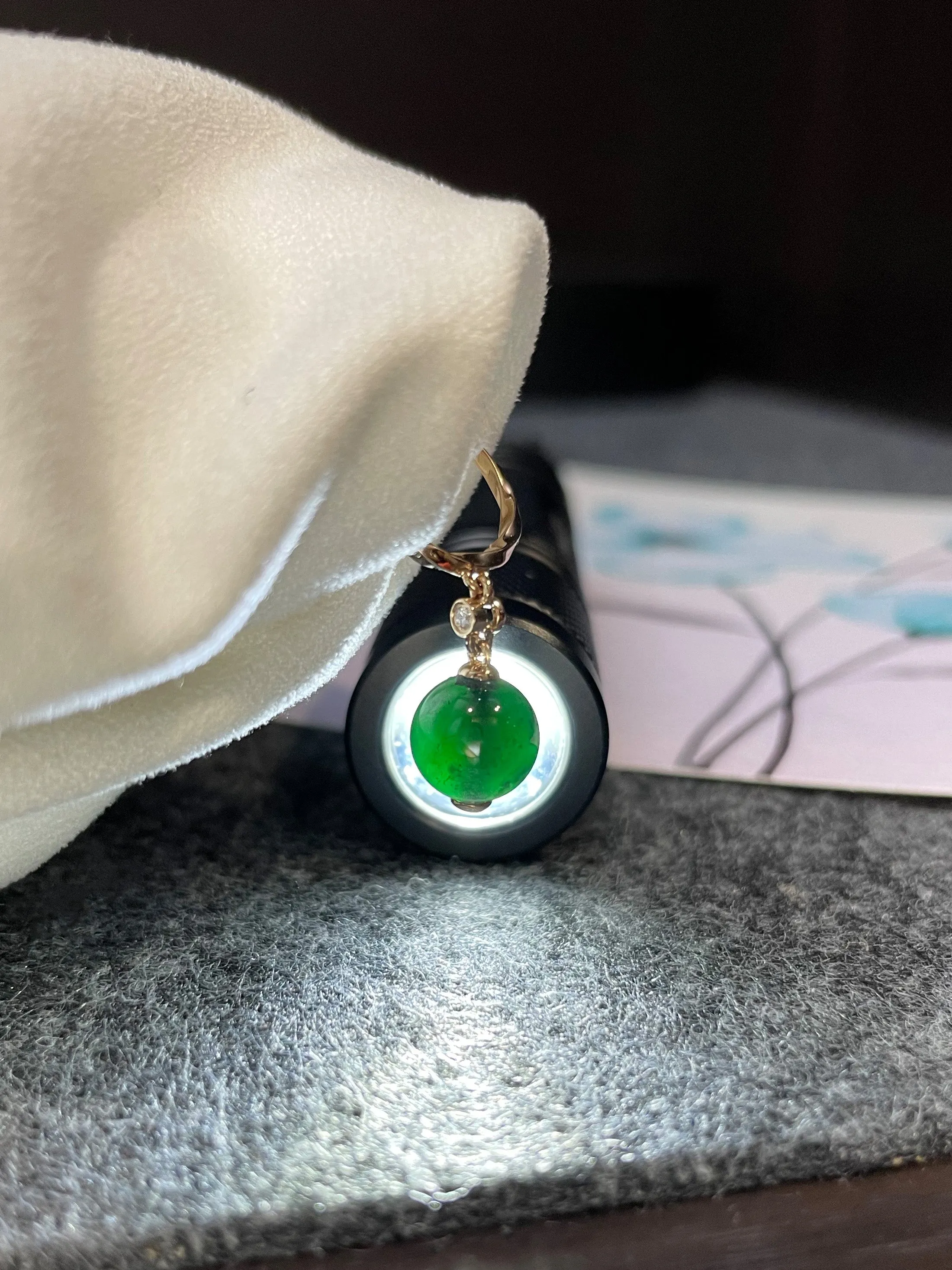 Omphacite Jade Beads Earrings (NJE072)