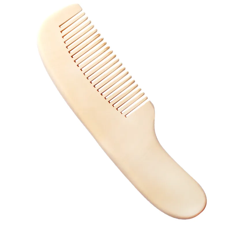 Orange & Peach Wooden Hairbrush and Comb Set