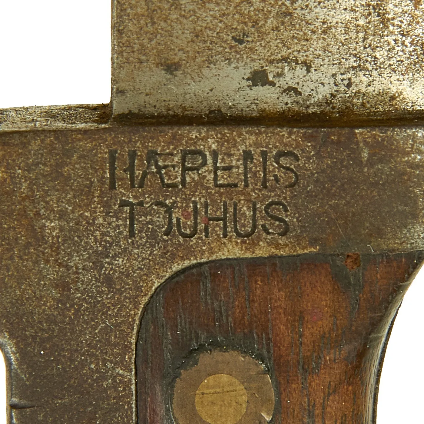 Original Danish Krag–Jørgensen M1915 T-Back Bayonet for Gevær M/89 Rifle with Scabbard - dated 1919