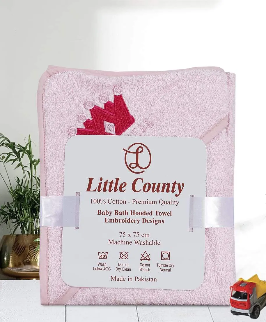 Princess bath towel with crown bulk pack of 4