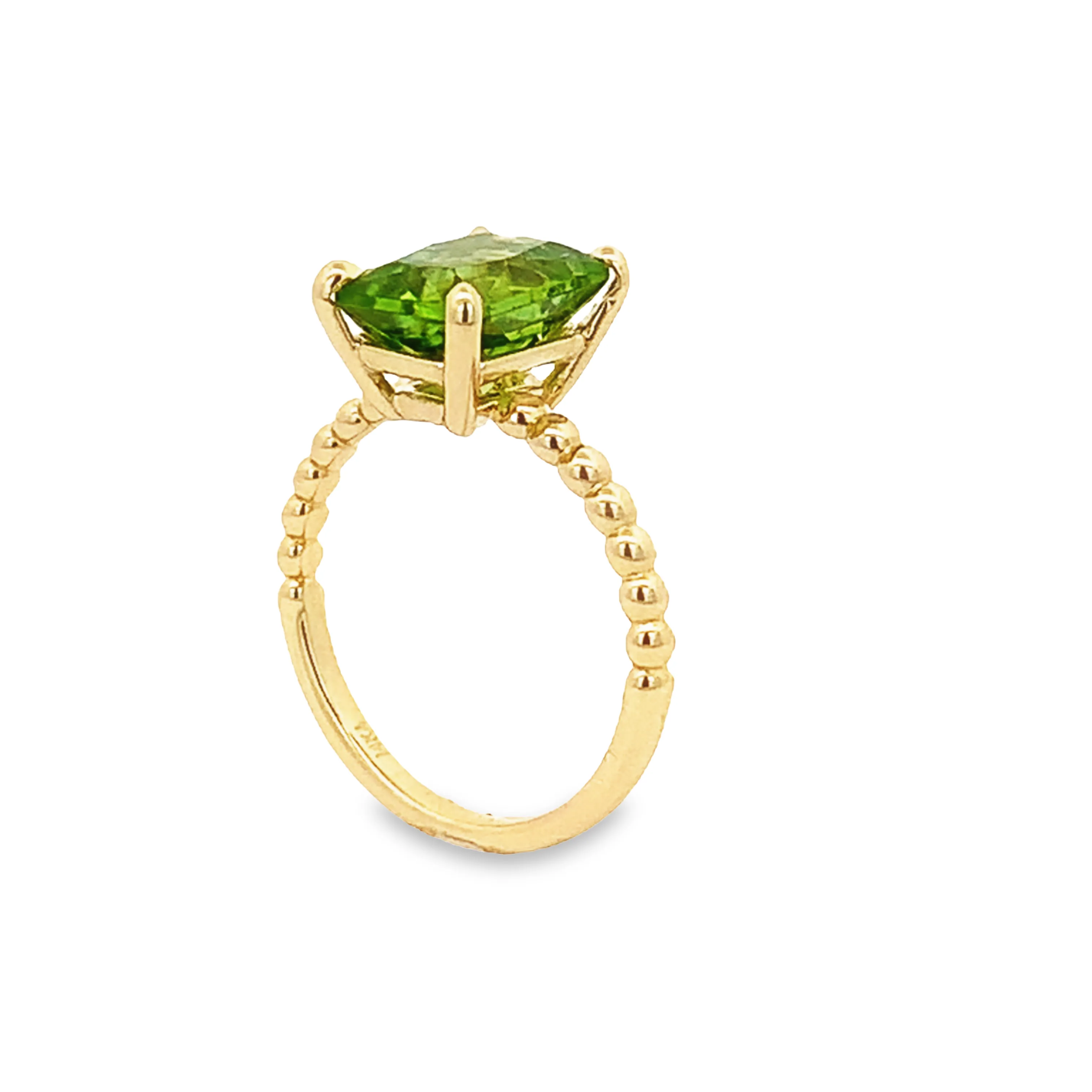 Radiant Cut Peridot Ring