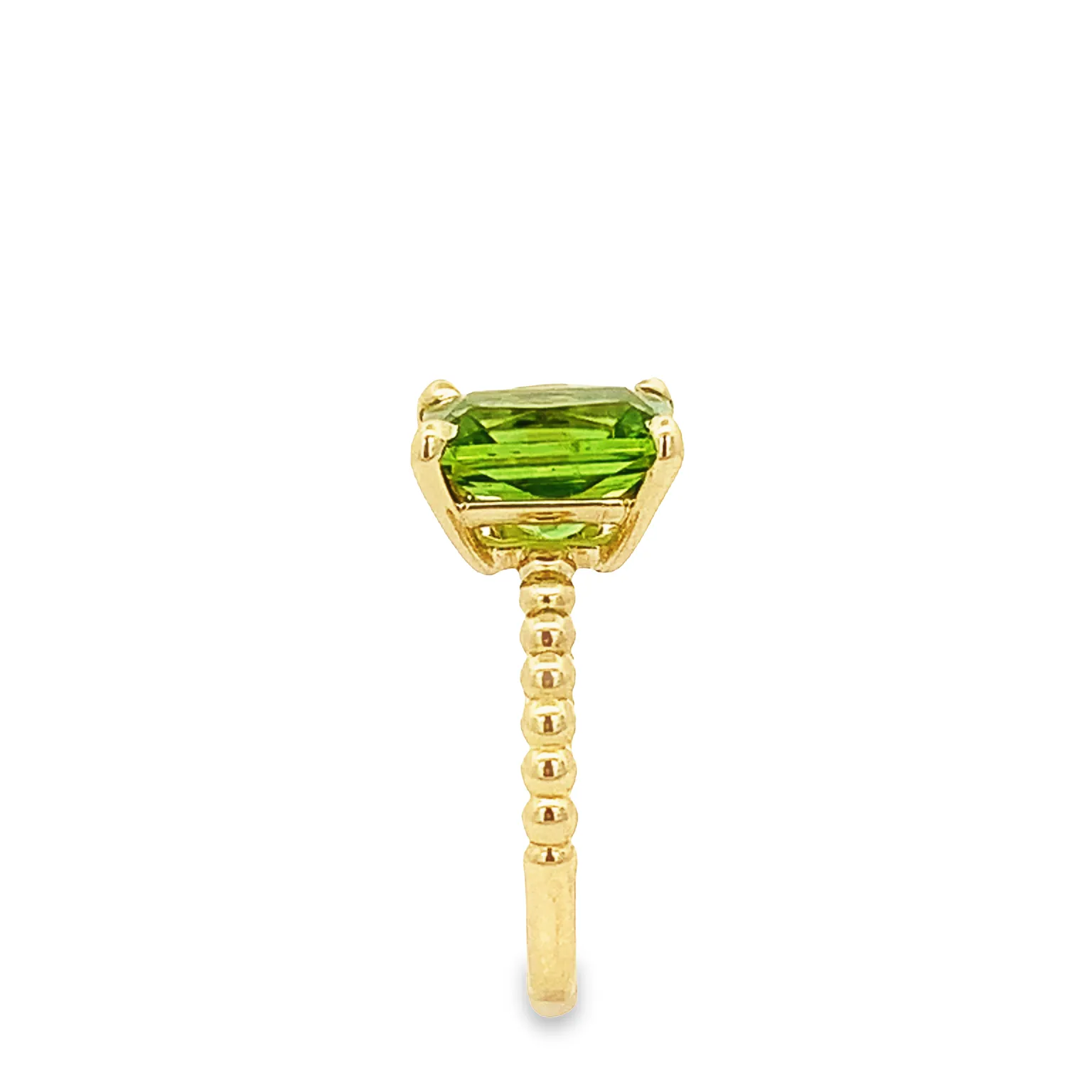 Radiant Cut Peridot Ring