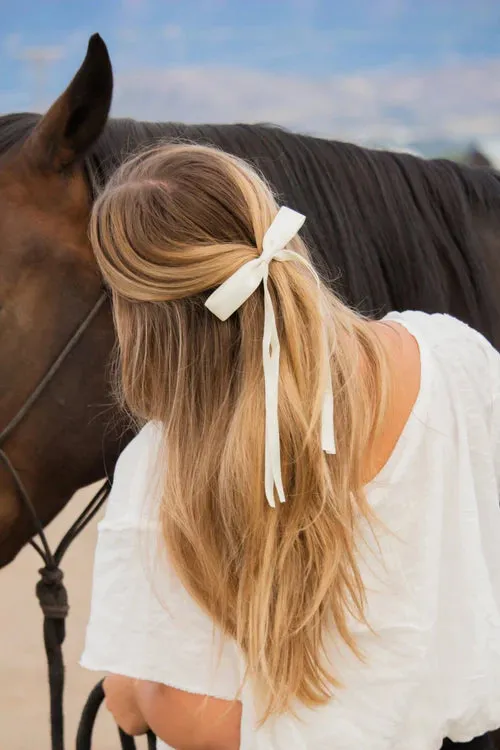 Short Satin Bow Barrette