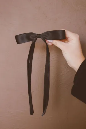 Short Satin Bow Barrette