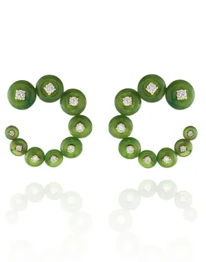 Surrounding Small Circle Jade Earrings