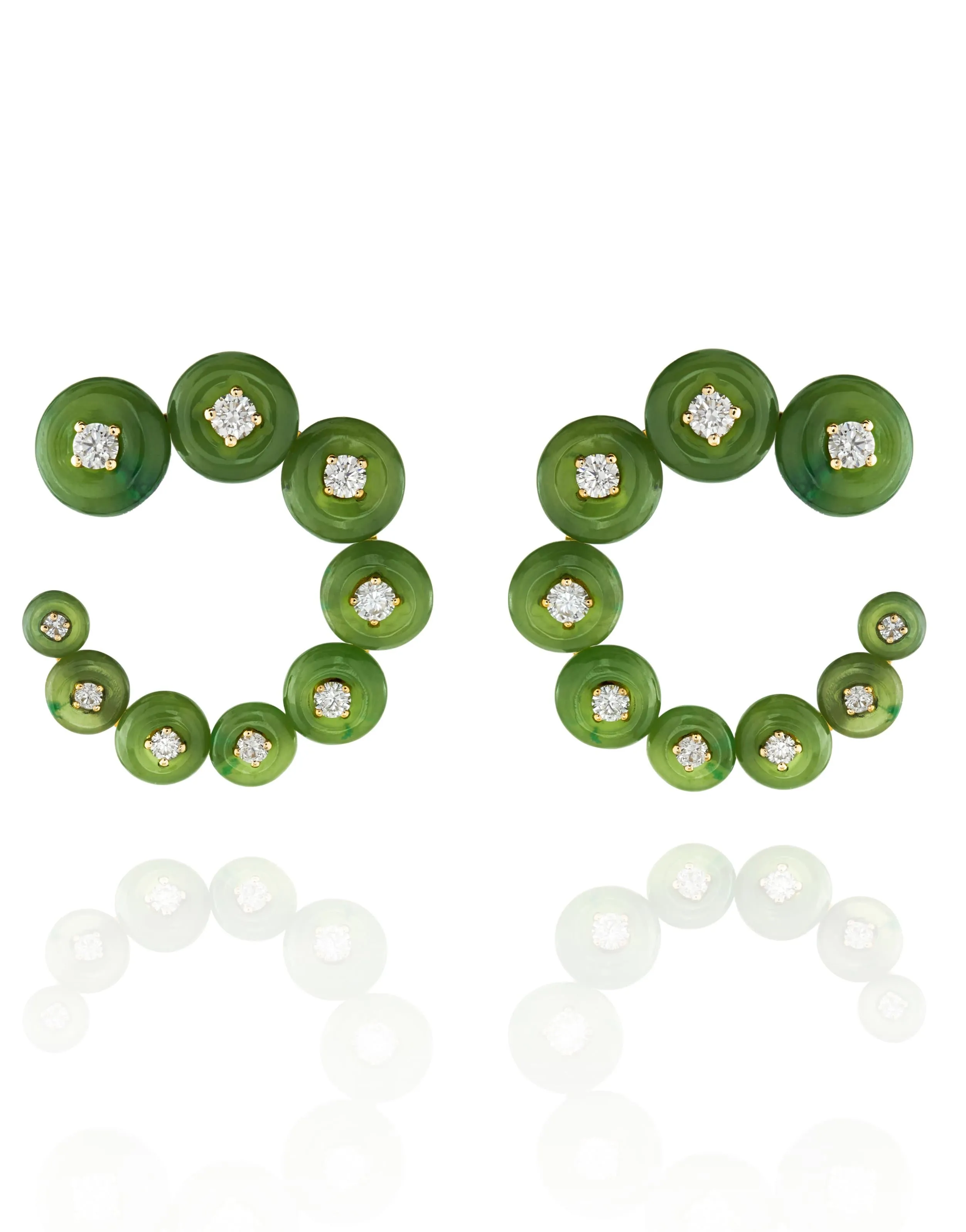 Surrounding Small Circle Jade Earrings