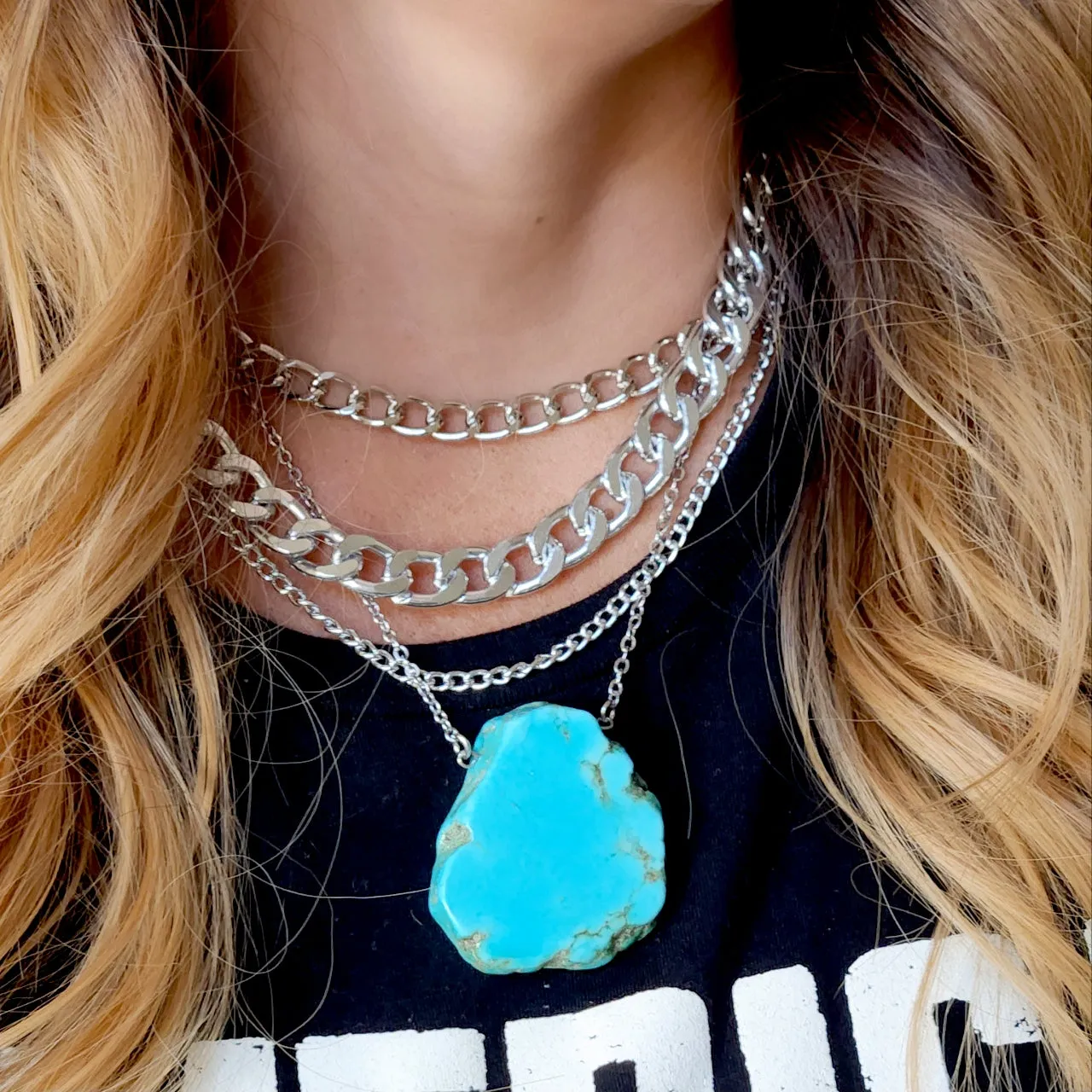 Turquoise Slab Necklace