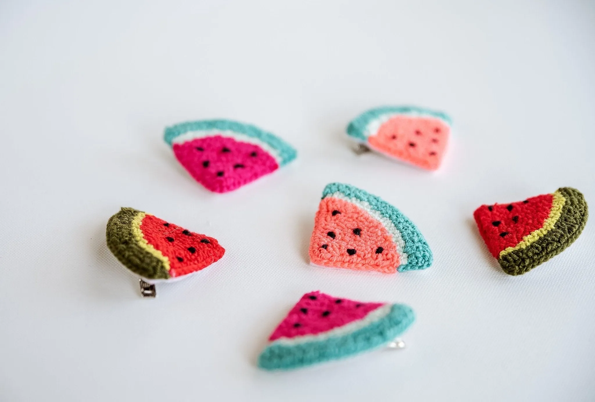 Watermelon Slice Hair Clips
