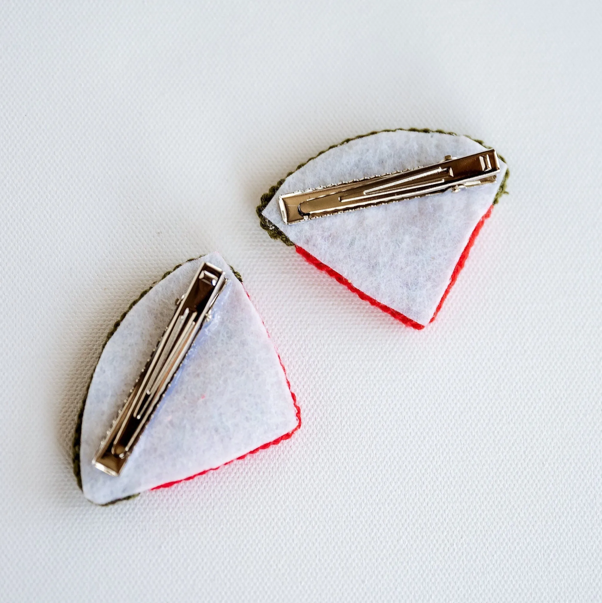 Watermelon Slice Hair Clips