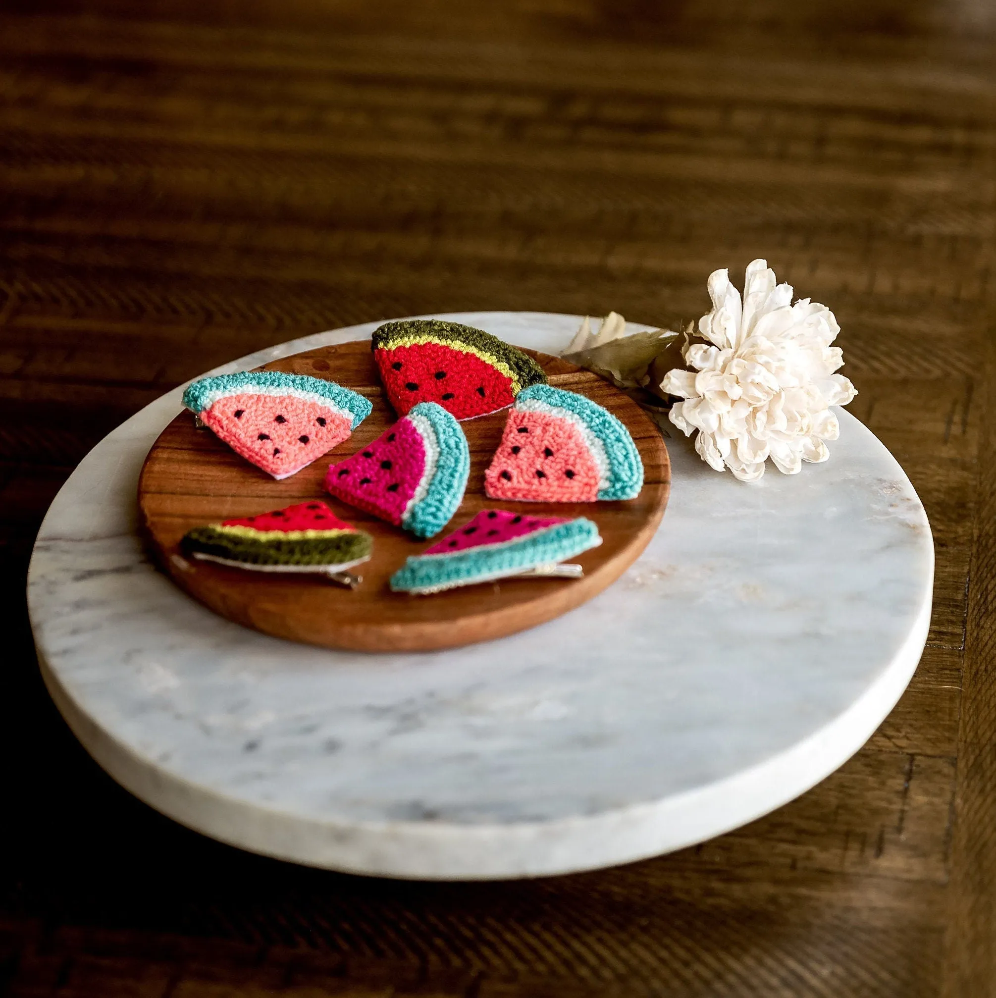 Watermelon Slice Hair Clips