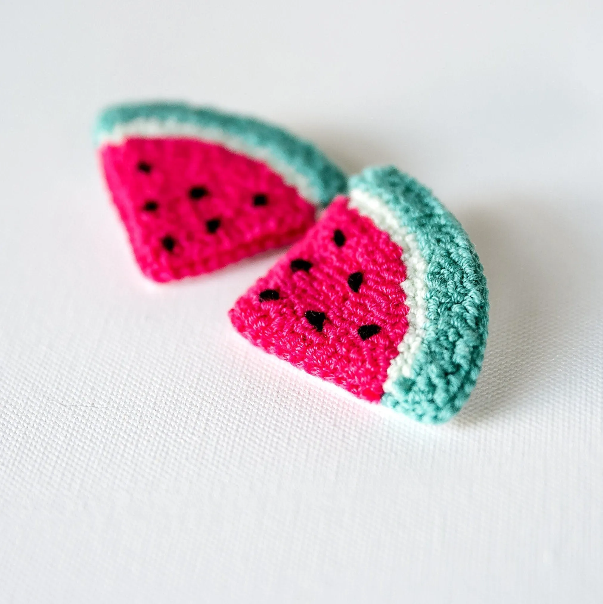 Watermelon Slice Hair Clips